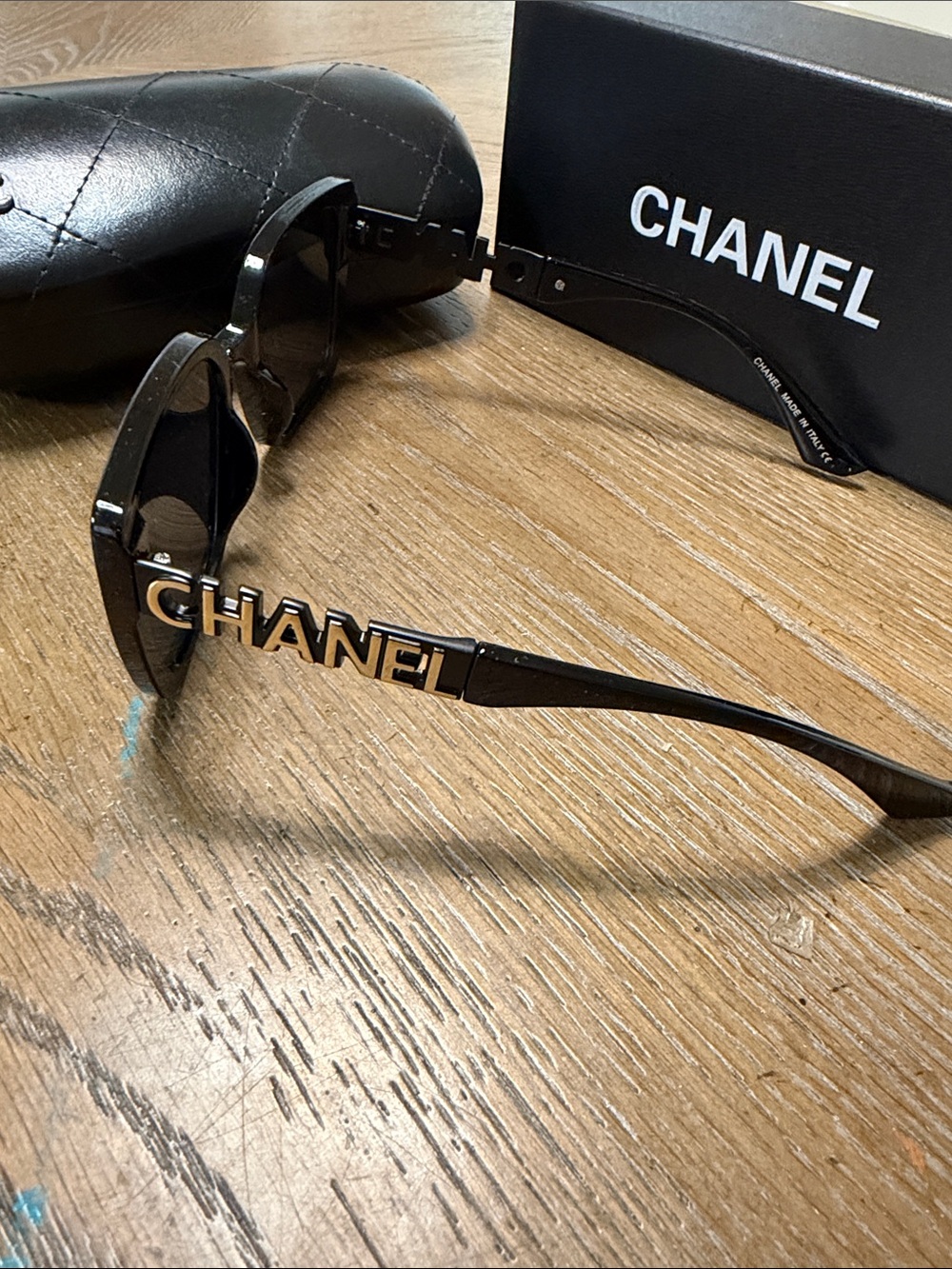 CHANEL Black Oversized Square Sunglasses - Picture 7 of 9